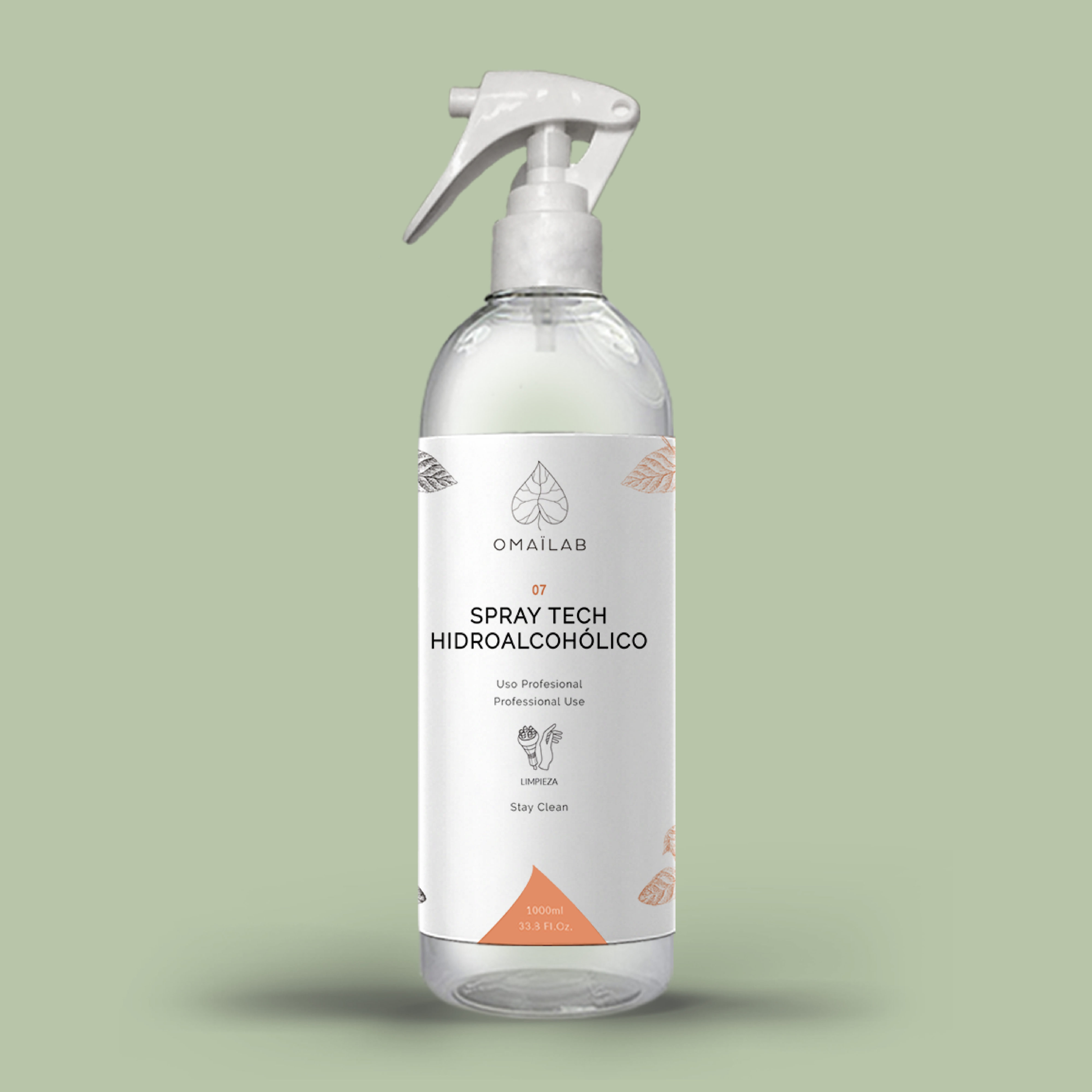 Spray desinfectante ecológico para tecnología estética Omailab